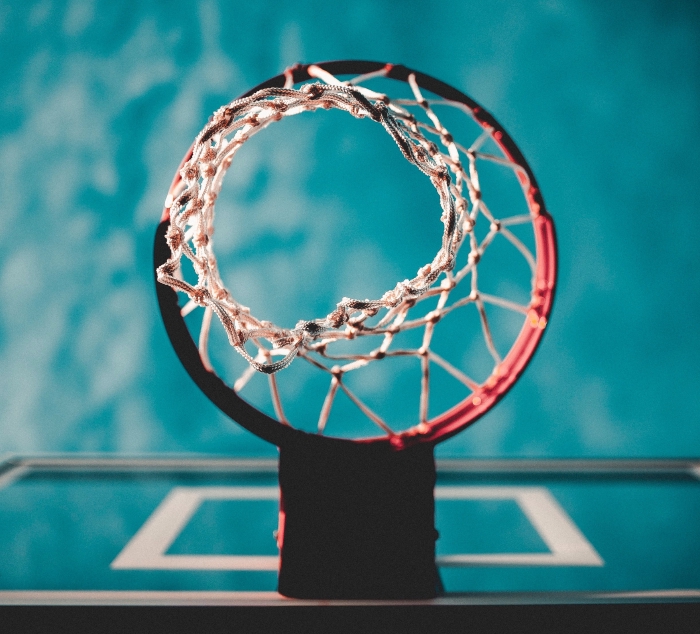 Filet de basketball du gîte de la tourterelle vue du haut